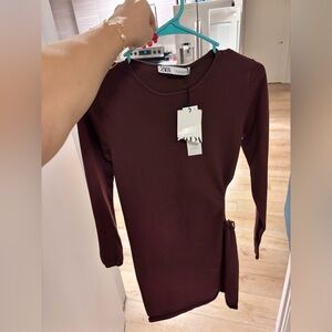 New Zara brown mini dress